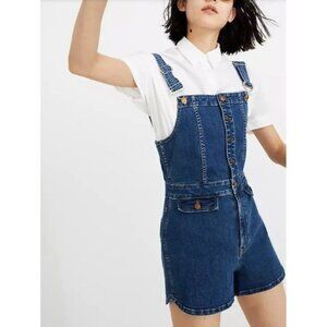 Madewell Womens Blue Jean shortalls size Medium 70s festival boho